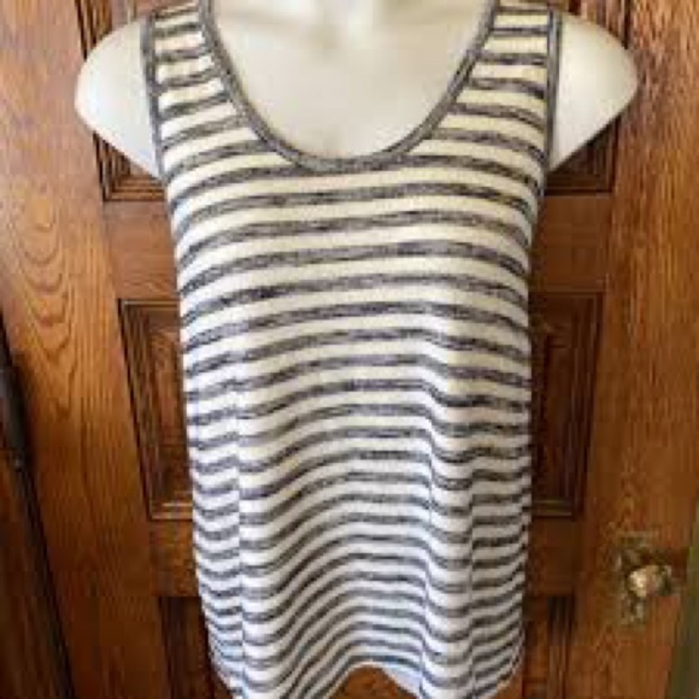 Market & Spruce Blue and White Striped Sleeveless Tie-Back Tank Top